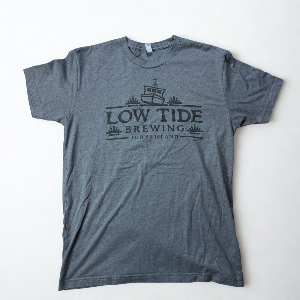 Next Level Low Tide Brewing Johns Island SC T Shirt Mens M Gray Beer Brewery Tee